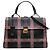 Borsa a manico Miu Miu in capra nera stampata Madras Nero