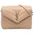 Saint Laurent Borsa a tracolla LouLou in pelle di vitello trapuntata monogramma beige