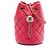 Bolsa Bucket Chanel Pink Mini Velvet Crystal Pearl Crush Rosa