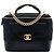 Vanity Beauty case Chanel Black Quilted Iridescent Caviar Globe Trotter con catena Nero