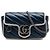 Gucci Blue Super Mini GG Marmont Matelasse Leather Torchon Flap Crossbody Blu navy