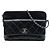 Chanel Black CC Matelassê em Pele de Cordeiro Front Flap Crossbody Preto