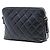 Chanel Black CC Matelassê em Pele de Cordeiro Front Flap Crossbody Preto - vista 2