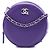 Clutch da Sci Chanel Purple CC in pelle di capra rotonda con catena Porpora Viola scuro