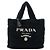 Tote Prada Black Spugna in spugna con logo Nero