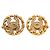 Orecchini clip Chanel Gold CC placcati oro e strass tondo corda D'oro