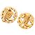 Orecchini clip Chanel Gold CC placcati oro e strass tondo corda D'oro - vista 2