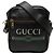 Borsa a tracolla Gucci in pelle di vitello granulata nera con logo