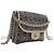 Chanel Gray Camellia Printed Canvas Double Side Flap Marrone - vista 7