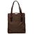 Céline Celine Macadam Canvas Tote mit braunem Krokoprägung-Lederbesatz Dunkelbraun
