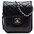 Wallet On Chain Portafoglio con catena Chanel Black CC in agnello trapuntato Nero