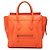 Céline Celine Orange Mini Leather Luggage Tote Arancione