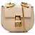 Borsa a tracolla Chloé Drew in pelle di vitello granulata nano marrone Beige