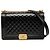 Chanel Black Medium Quilted Patent Boy Flap Nero