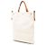 Tote convertibile Saint Laurent in tela beige con logo stencil - vista 2