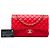 Chanel Red Medium Classic Lambskin Double Flap Rosso - vista 6