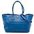 Tote convertibile con tasca frontale in Vitello Daino blu Prada