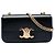 Céline Celine Claude Chain Schultertasche aus schwarzem glänzendem Kalbsleder