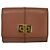 Fendi Bicolor Card Case Brown Navy blue