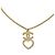 Collana Chanel con cuore in strass D'oro