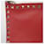 Valentino Garavani Clutch Rockstud in pelle rossa Rosso  - vista 2