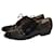 Chaussures à lacets Yves Saint Laurent en cuir verni noir avec broderie en zig-zag  - vue 1