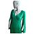 Autre Marque Clips Smaragdgrünes Kleid mit Cape-Ärmeln - Ansicht 2