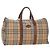 Borsa Boston Burberrys Nova Check in tela beige e oro Auth 192209 D'oro