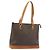 Céline Borsa Tote CELINE Macadam in PVC e pelle marrone con finiture dorate Auth ep15259