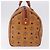 Borsa Boston MCM Logogram Vicetos in PVC e pelle Marrone Oro Auth 193130 D'oro - vista 4