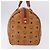 Borsa Boston MCM Logogram Vicetos in PVC e pelle Marrone Oro Auth 193130 D'oro - vista 5
