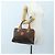 Céline Borsa CELINE Macadam Canvas PVC Pelle Marrone Oro Auth 191820V D'oro - vista 24