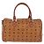 Borsa MCM Vicetos Logogram PVC Pelle 2way Marrone Oro Auth 193981 D'oro - vista 3