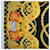 Céline Sciarpa CELINE Large Jewelry Pattern in seta nera e gialla Auth am12158M Nero Giallo  - vista 5