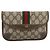 Pochete GUCCI GG Supreme Web Sherry Line PVC Bege Ouro 014 14 5205 Auth 193085A Dourado - vista 2