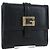Cartera tríptico GUCCI G de cuero negro Auth am12210V