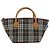 Borsa Tote BURBERRY Nova Check Blue Label Nylon Marrone Argento Auth kk694A - vista 2