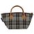 Borsa Tote BURBERRY Nova Check Blue Label Nylon Marrone Argento Auth kk694A - vista 3