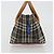 Borsa Tote BURBERRY Nova Check Blue Label Nylon Marrone Argento Auth kk694A - vista 4