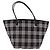 Borsa Tote Burberrys Nova Check Blue Label in nylon nero e argento Auth kk690A - vista 3