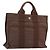 Hermès HERMES Her Line PM Handtasche aus Canvas Braun Silber Authentisch 192649A