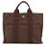 Hermès HERMES Her Line PM Handtasche aus Canvas Braun Silber Authentisch 192649A - Ansicht 2