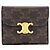 Céline Celine Small Flap Wallet Triomphe in Braun PVC