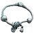 Bracciale rigido Pandora argentato con charm Argento Verde