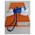Charm per borsa Hermès Buddy in lana merino e agnello Milo Bianco Blu  - vista 3