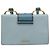 Miu Miu Madras Crystal Buckle Leather Small Blu - vista 2