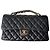 Timeless Borsa Chanel Classic Flap Media in Pelle Caviar Nera Nero