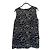 Chanel Top de seda negro con estampado de camelia Blanco