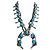 Autre Marque Collana Navajo Squash Blossom in Argento e Turchese Blu