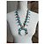 Autre Marque Collana Navajo Squash Blossom in Argento e Turchese Blu - vista 3